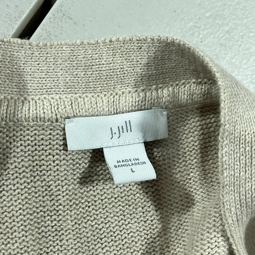 J Jill Cardgian Womens Large Wool‎ Button Front Sweater Academia Cottage